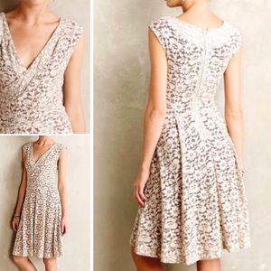 Anthropologie Maeve Brushed lace dress size S
